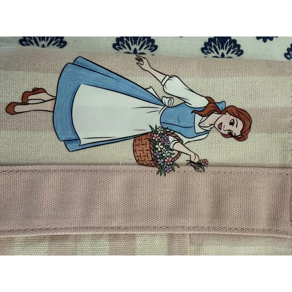 Disney Belle Pink Watercolor New Striped Custom Made Trader Joes Mini Tote